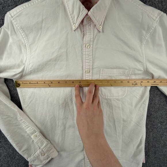 Brooks Brothers White Pink Small Button Up Shirt Men Supima Cotton Long Sleeve - Picture 5 of 16